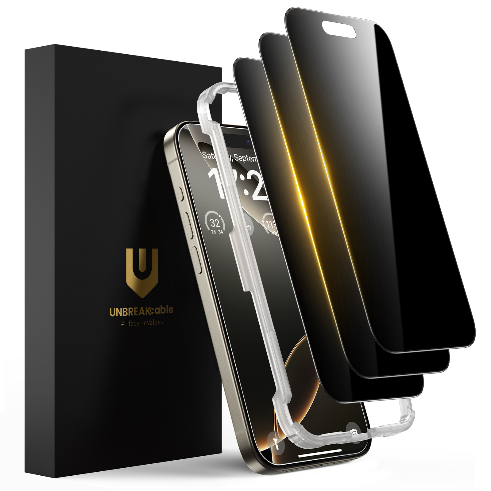 Privacy Screen Protector for iPhone 16 Series, Full Coverage Shatterproof Tempered Glass