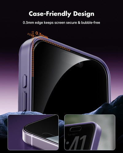 UNBREAKcable Privacy Screen Protector for iPhone 17 Tempered Glass 9H