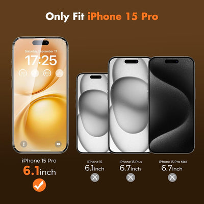 UNBREAKcable 3-Pack Screen Protector for iPhone 15 Pro Tempered Glass 9H