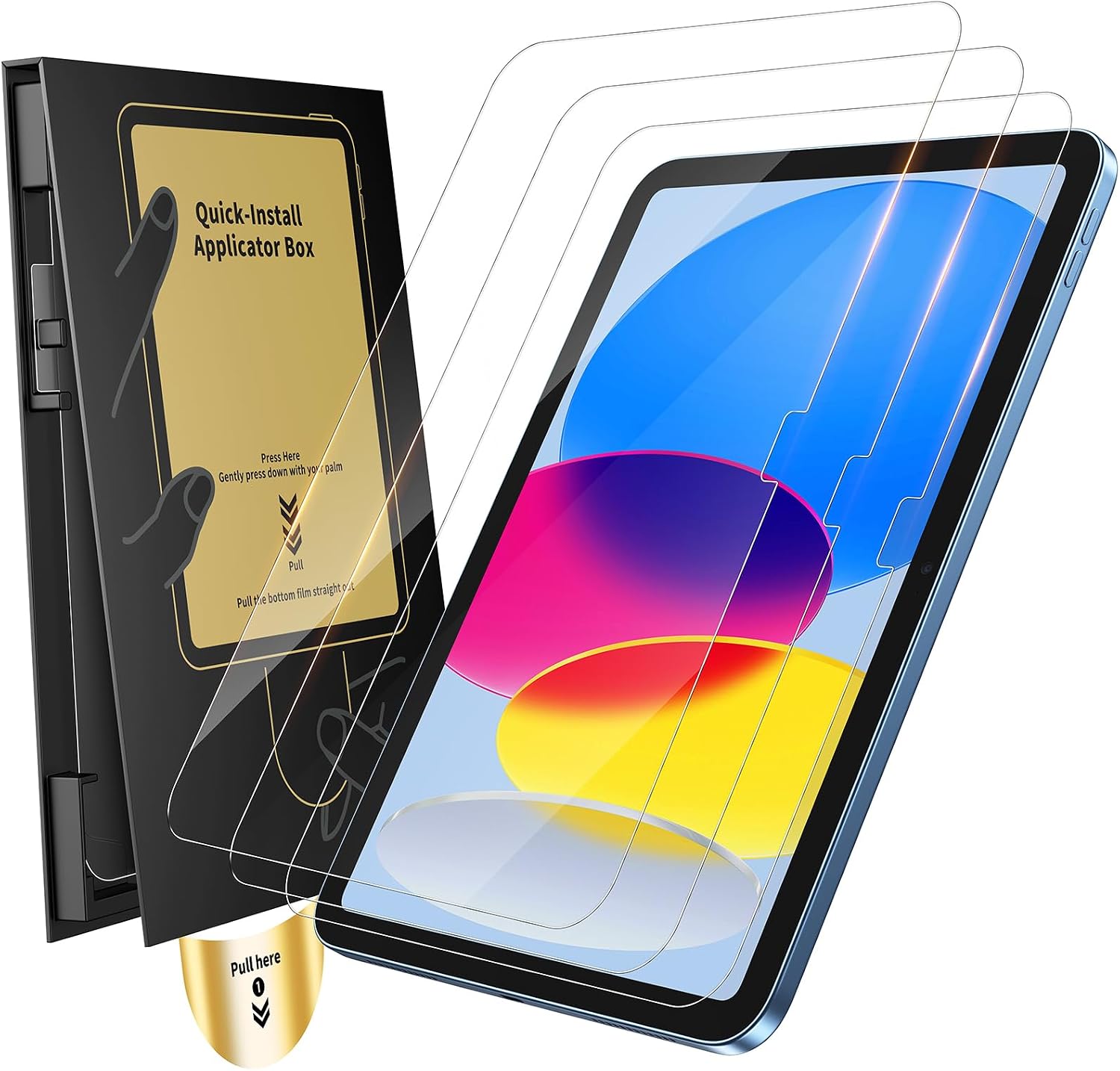 UNBREAKcable 3-Pack Screen Protector for iPad A16 11th Gen 2025/10th Gen 2022 Tempered Glass 9H