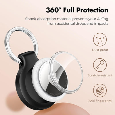 UNBREAKcable 4-Pack AirTag Case with Keychain 360° Protective Holder TPU