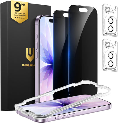 UNBREAKcable Privacy Screen Protector for iPhone 17 Tempered Glass 9H