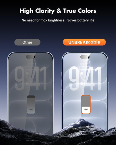 UNBREAKcable 2-Pack Screen Protector Tempered Glass