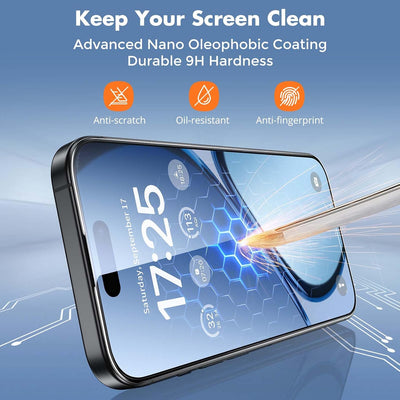 UNBREAKcable 3-Pack Screen Protector for iPhone 15 Tempered Glass 9H