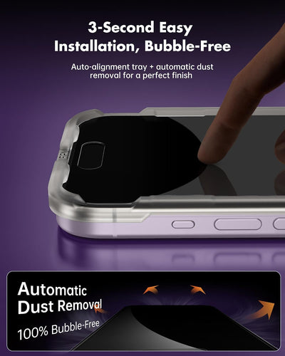 UNBREAKcable Privacy Screen Protector for iPhone 17 Tempered Glass 9H