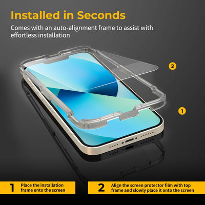 UNBREAKcable 2-Pack Screen Protector for iPhone 13/13 Pro 6.1in Tempered Glass