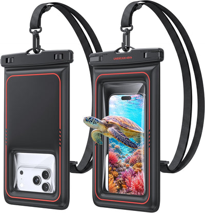 UNBREAKcable 2-Pack Floating Waterproof Phone Pouch IPX8 Dry Bag for iPhone 17 Pro Max Samsung S25 Ultra Up to 7.0"