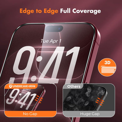 UNBREAKcable 3-Pack Screen Protector Tempered Glass 9H
