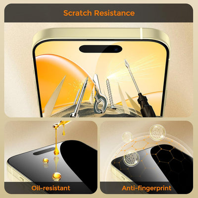 UNBREAKcable 2-Pack Privacy Screen Protector for iPhone 15 Tempered Glass 9H