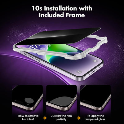 UNBREAKcable Privacy Screen Protector for iPhone 14 Tempered Glass 9H