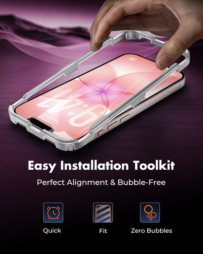 Screen Protector for iPhone 17 e, Double Shatterproof Tempered Glass