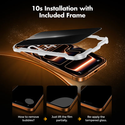 Privacy Screen Protector for iPhone 17 Series, Full Coverage Shatterproof Tempered Glass,2-Pack