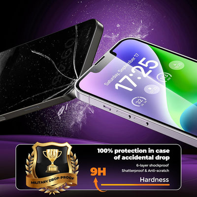 UNBREAKcable Privacy Screen Protector for iPhone 14 Tempered Glass 9H
