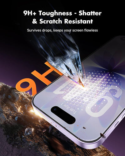 UNBREAKcable Privacy Screen Protector for iPhone 17 Tempered Glass 9H