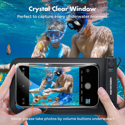 UNBREAKcable IPX8 Waterproof Phone Pouch 2-Pack, Double Space Dry Bag for iPhone 15 16 17 Pro Max up to 7"