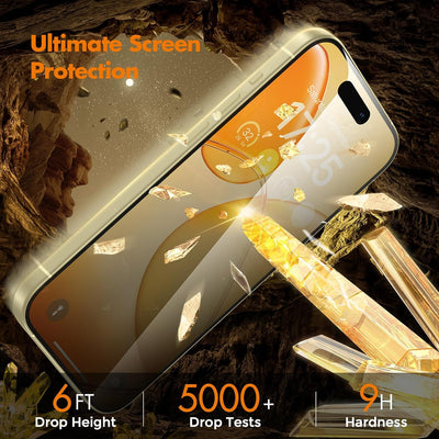 UNBREAKcable 2-Pack Privacy Screen Protector for iPhone 15 Tempered Glass 9H