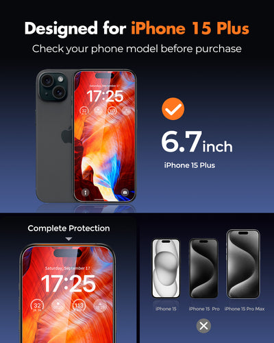 iPhone 15 Series Military-Grade Shatterproof Tempered Glass