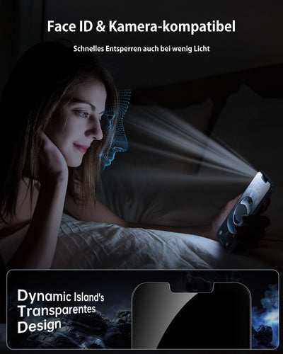 Privacy Screen Protector for iPhone 16 Series, Shatterproof Tempered Glass