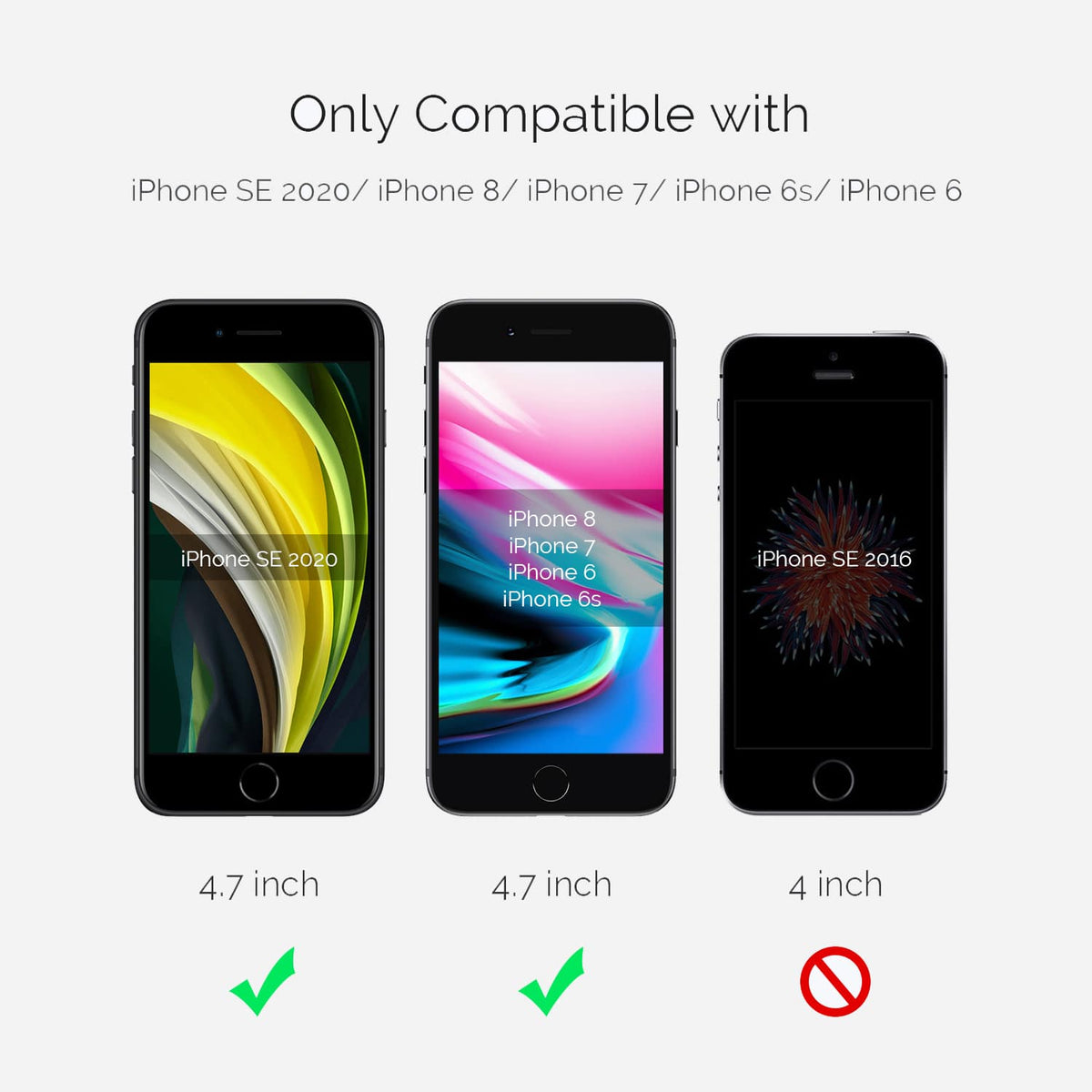 3 iphone models only compatible with iphone SE 2020 iPhone 8 iPhone 7 iPhone 6S iPhone 6
